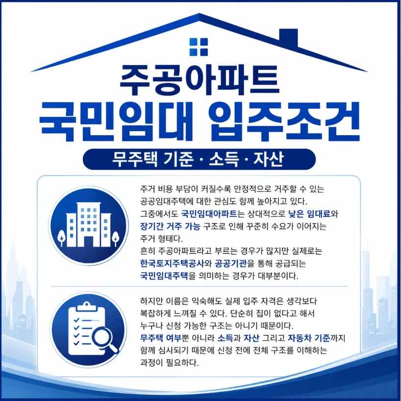 국민임대아파트 입주 조건 2026: 무주택·소득·자산 완벽 분석 2