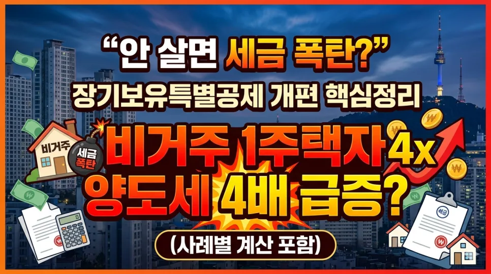 장기보유특별공제 개편 2026: 비거주자 양도세 폭탄 피하는 법