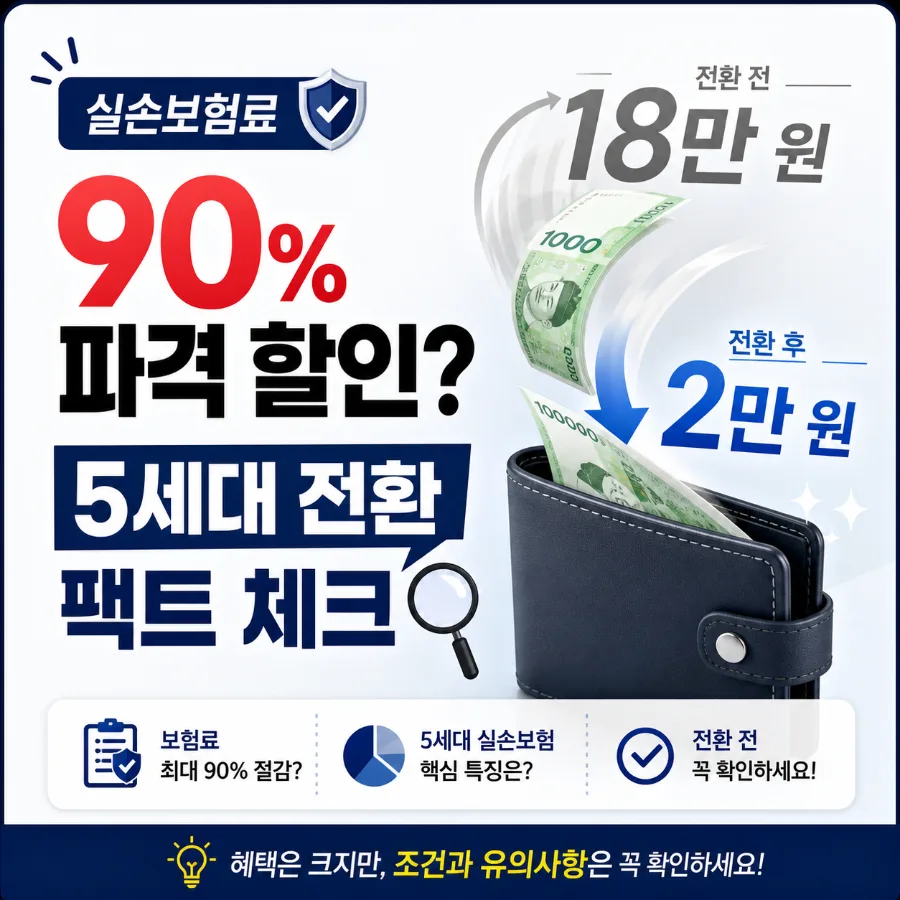 5세대 실손보험 전환, 2026년 할인 혜택과 필수 체크리스트