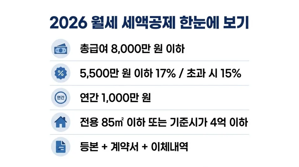 2026년 월세 세액공제 170만원 받는 법: 사회초년생 필독 가이드 2