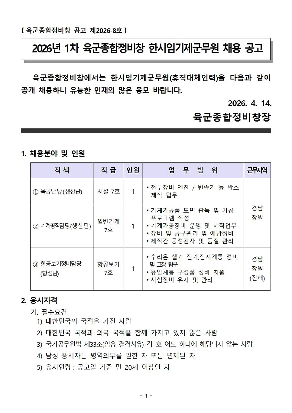 2026년 육군 항공보기 군무원 채용: 자격 요건 및 지원 방법 완벽 분석 — 교육·학문 — heartoftheaircraft