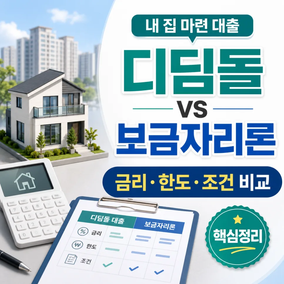 디딤돌 vs 보금자리론 2026: 내 집 마련 대출 비교 총정리