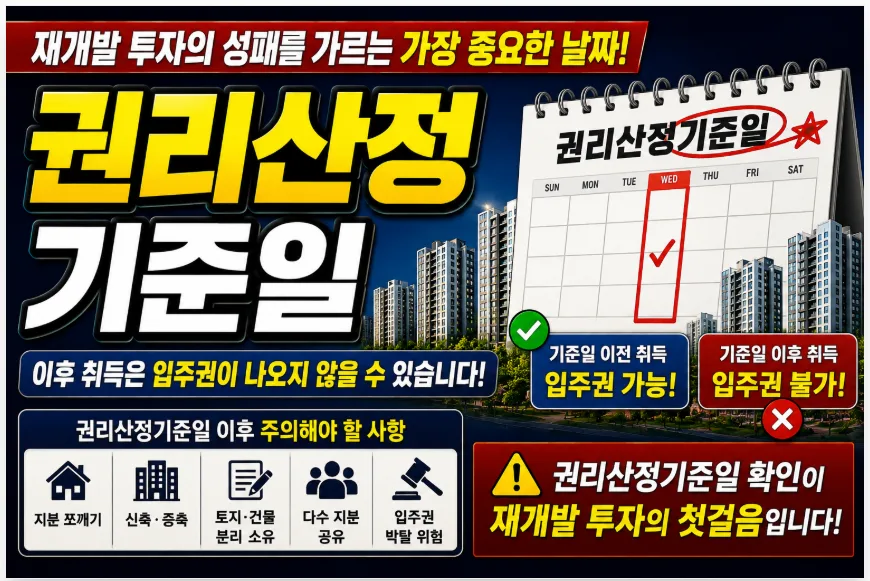 재개발 입주권 권리산정기준일 완벽 분석 2026 2
