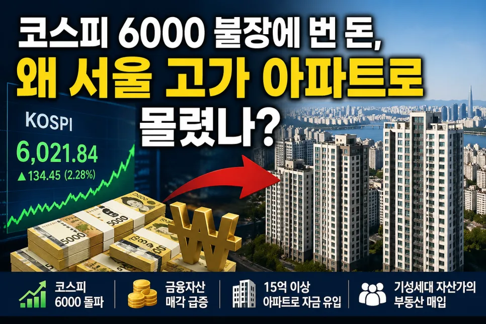 코스피 6000 돌파 후 서울 고가 아파트 쏠림 현상 2026년 분석