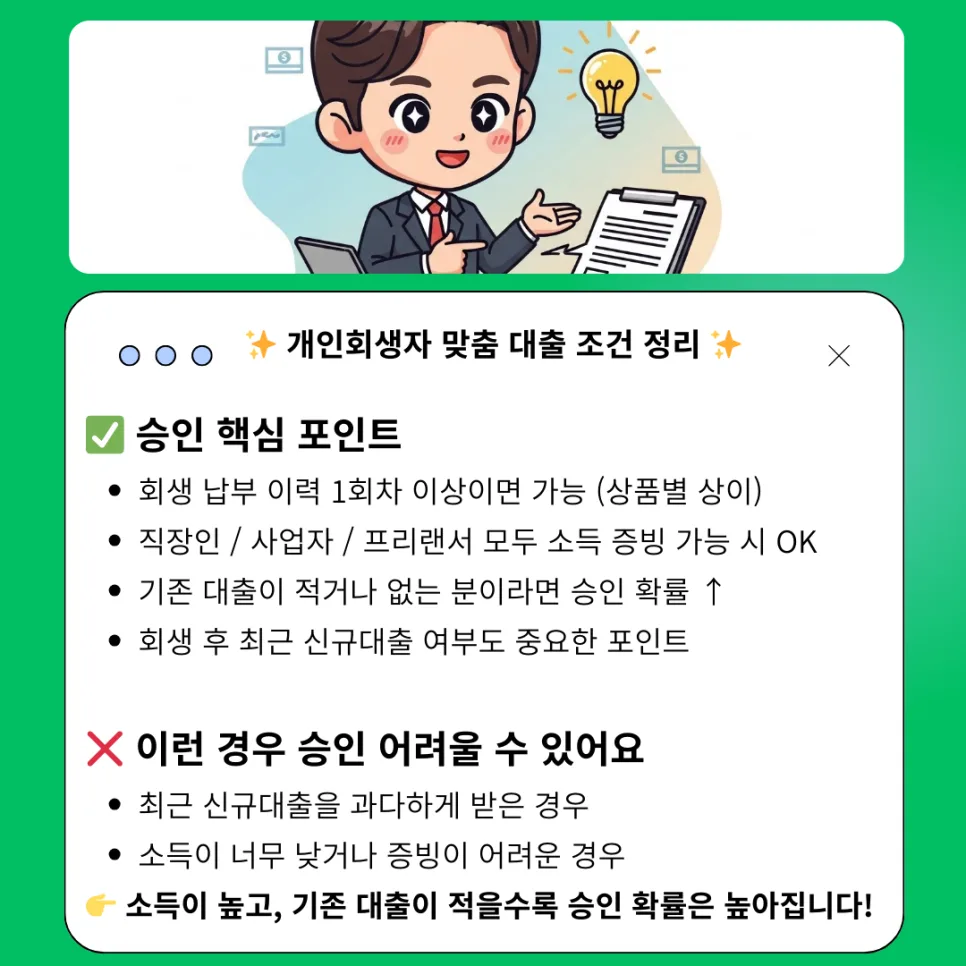개인회생 면책 후 대출 조건: 2026년 승인율 높이는 핵심 포인트 2