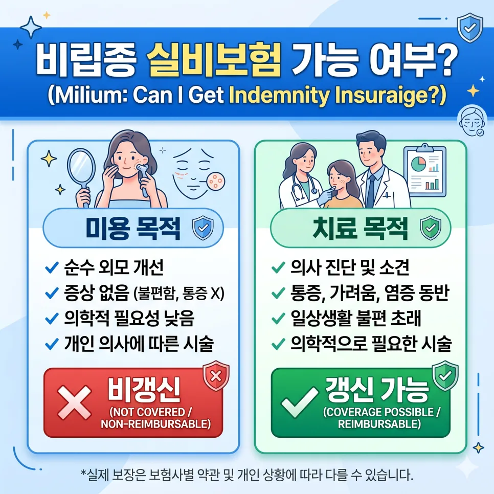 비립종 실비보험 청구, 치료 목적 인정받는 방법 2026