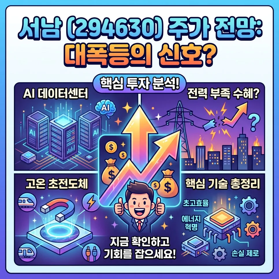 서남 주가 전망 2026: AI 데이터센터 전력난 수혜주? 초전도체 핵심 기술 분석