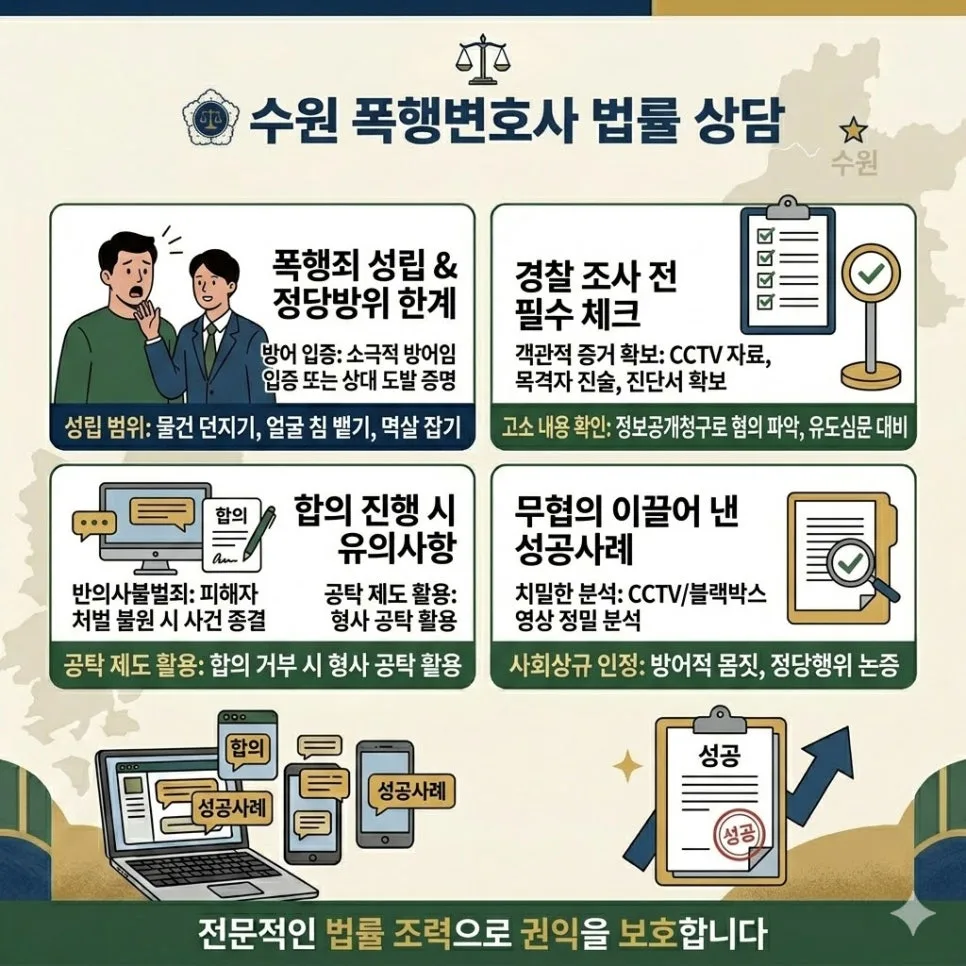 경찰 연락 온 수원 폭행 사건, 2026년 무혐의 받는 법 2