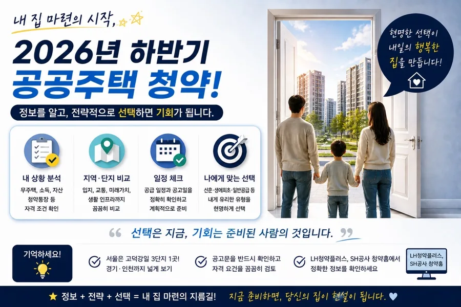 2026년 하반기 공공분양 청약 일정 및 전략 완벽 분석 2