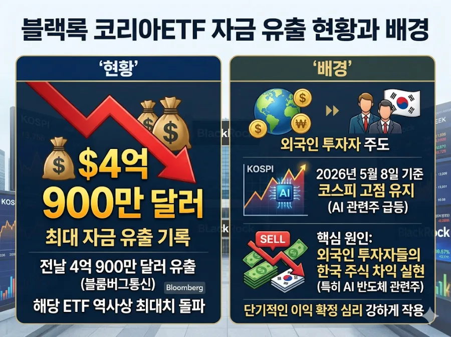 블랙록 코리아 ETF 자금 유출 2026: 외국인 차익 실현 이유와 전망 2
