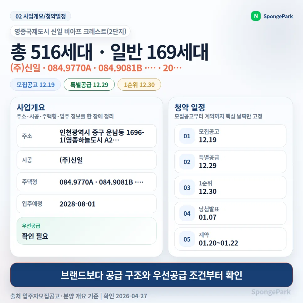 영종 신일 비아프 크레스트 2단지 청약 조건 및 분양가 2026년 분석 2