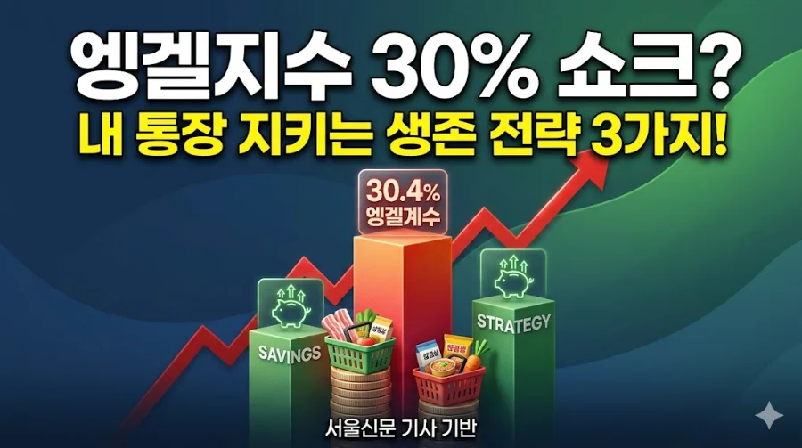 엥겔지수 30.4% 시대, 식비 90만원 절약하는 금융 재테크 2026