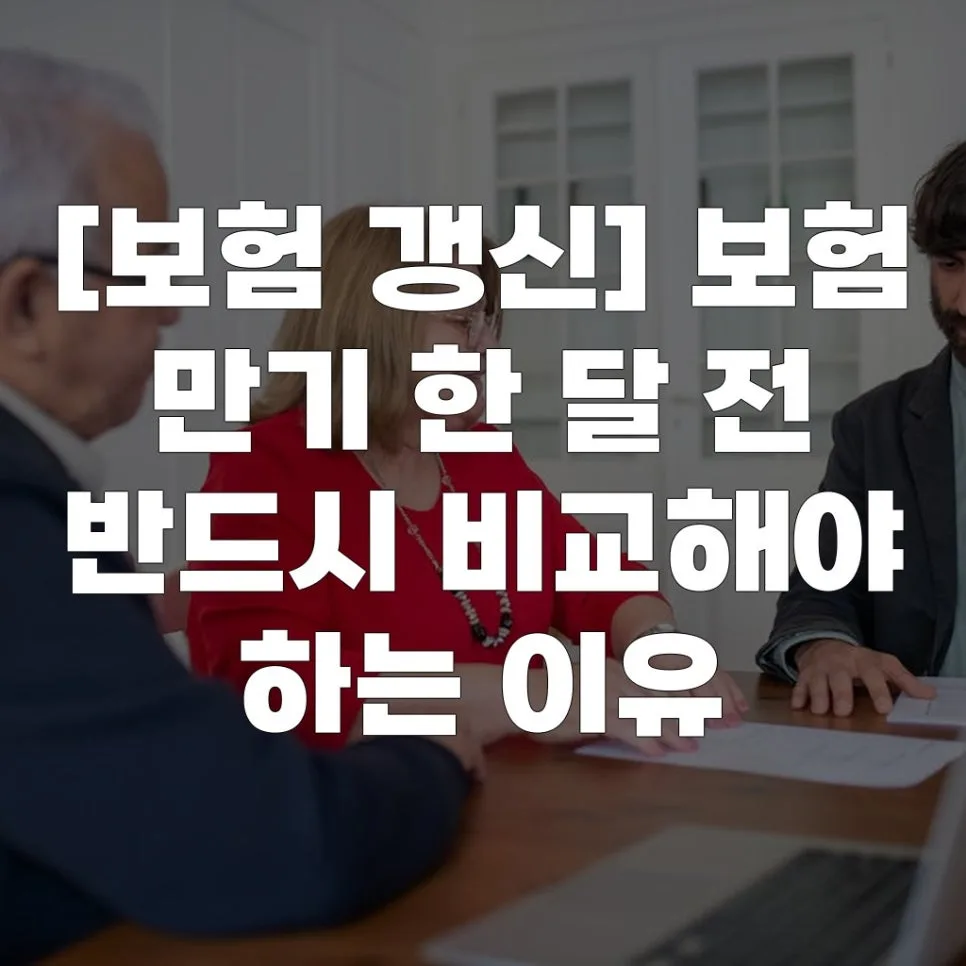 보험 만기 전 비교 필수? 2026년 유리한 갱신 전략 총정리