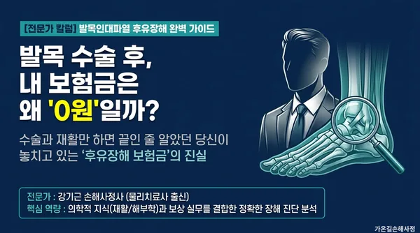 발목인대파열 수술 후 보험금 받는 법 2026 (후유장해 기준) 2