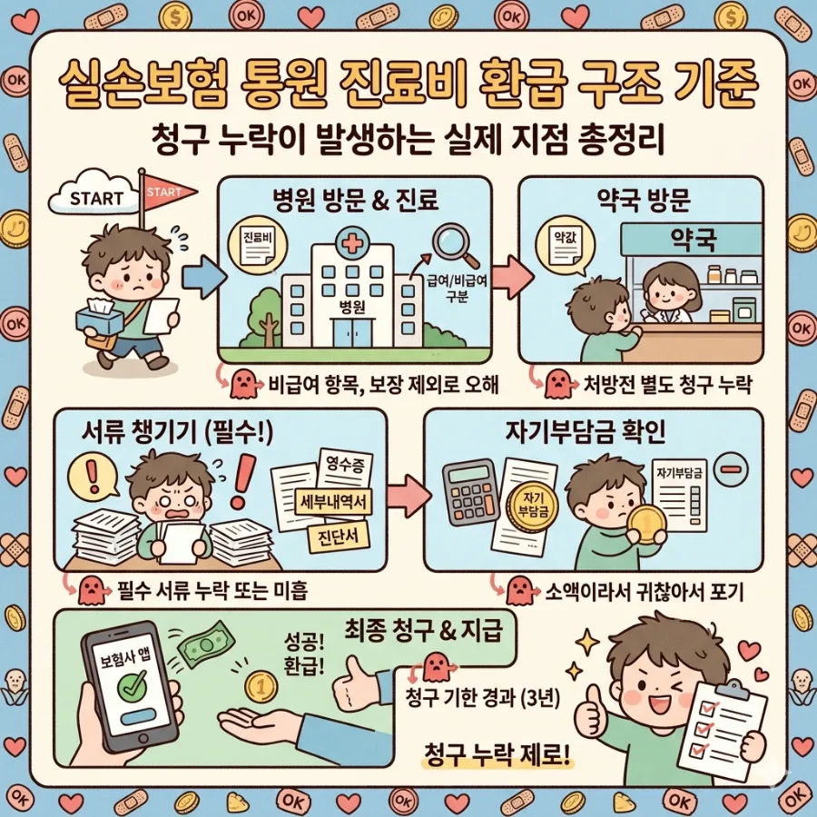 실손보험 통원 진료비 누락 방지 가이드 2026