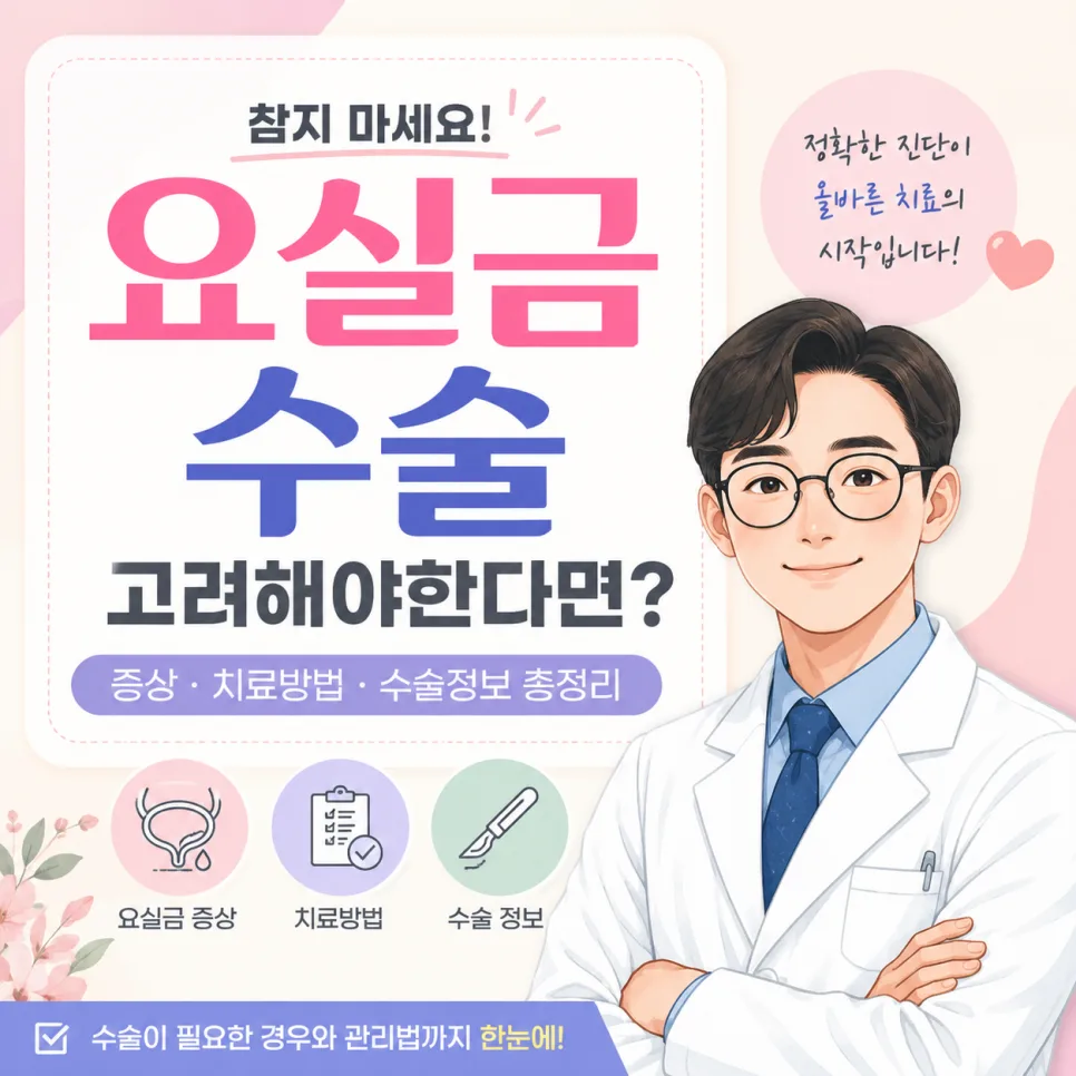요실금 수술, 언제 필요할까? 증상별 맞춤 치료법 2026