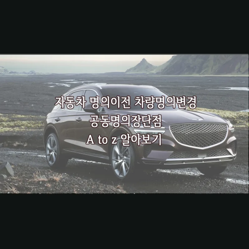 자동차 명의이전 공동명의 절차 2026년 총정리 — 자동차 — rinobok