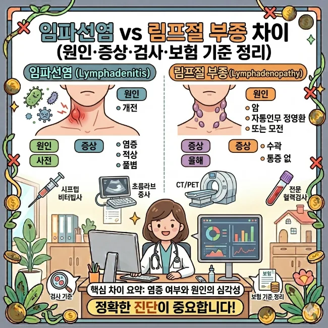 임파선염과 림프절 부종 차이점 2026년 총정리