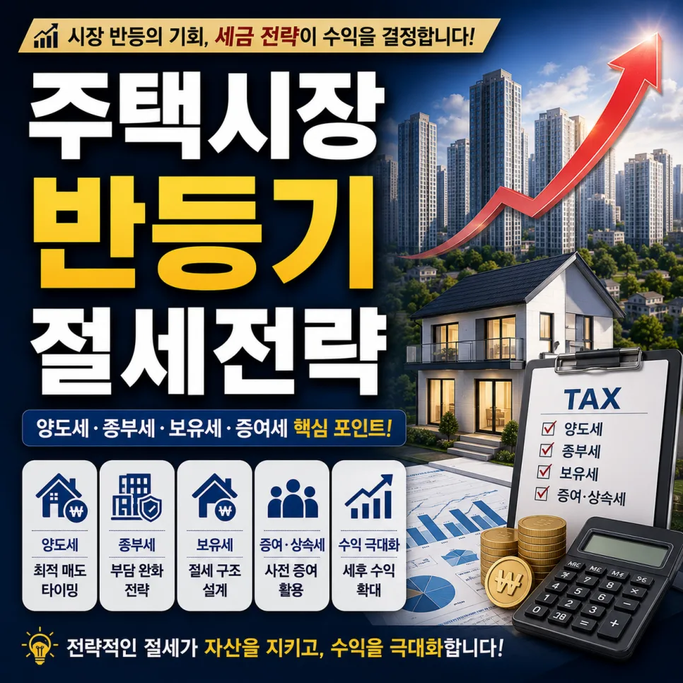 주택시장 반등기 절세 전략 2026: 양도세·종부세 핵심 총정리