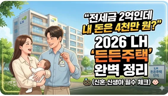 LH 든든주택 2026: 2억 전세, 내 돈 4천만 원으로 가능한 이유?