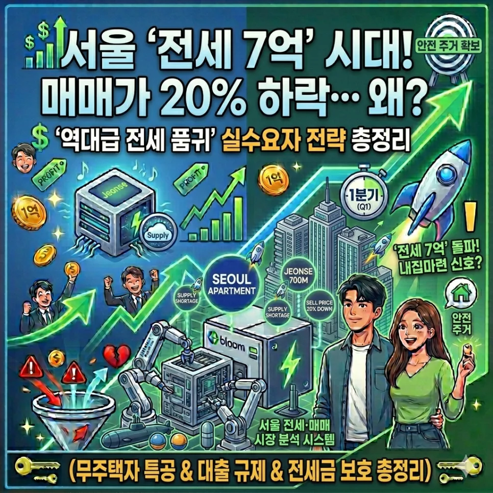 서울 전세 품귀 2026: 7억 돌파 원인과 갭투자 주의점