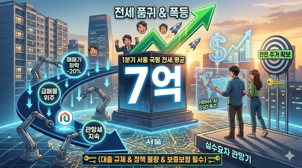 서울 전세 품귀 2026: 7억 돌파 원인과 갭투자 주의점 2