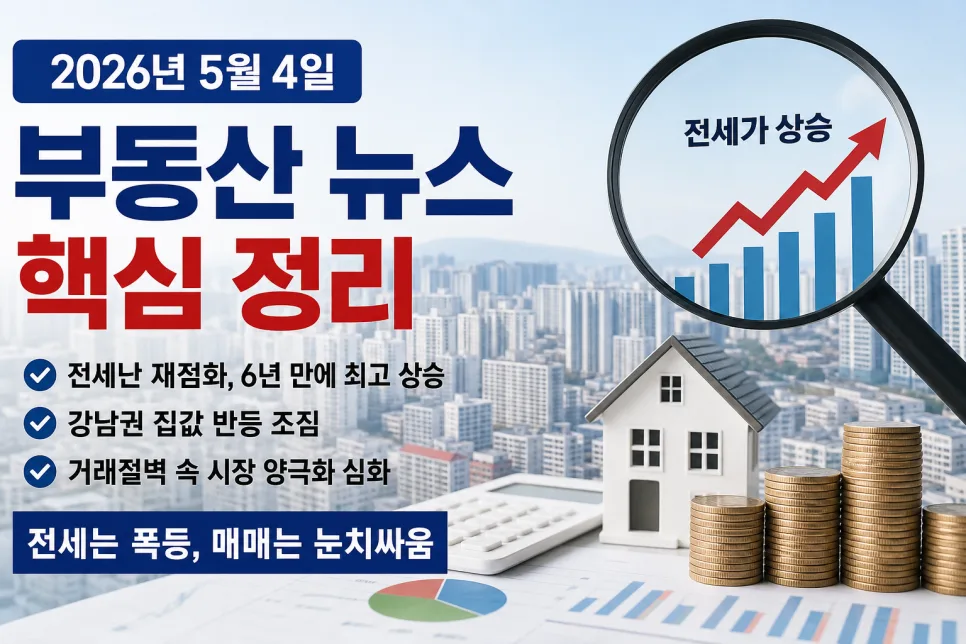 2026년 5월 부동산 시장: 전세난·양극화 심화 전망