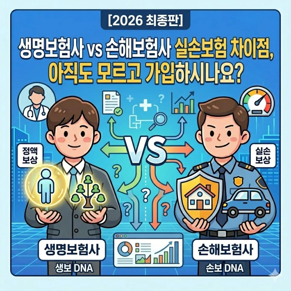 실손보험 생보 vs 손보 비교 2026: 나에게 맞는 보험 선택 가이드