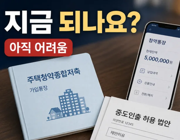 청약통장 중도인출 2026년 가능할까? 해지 전 필독 사항 2