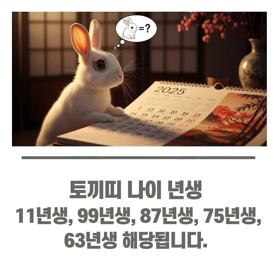 토끼띠 2025년 나이, 삼재, 궁합 총정리 (2025년 운세) 2