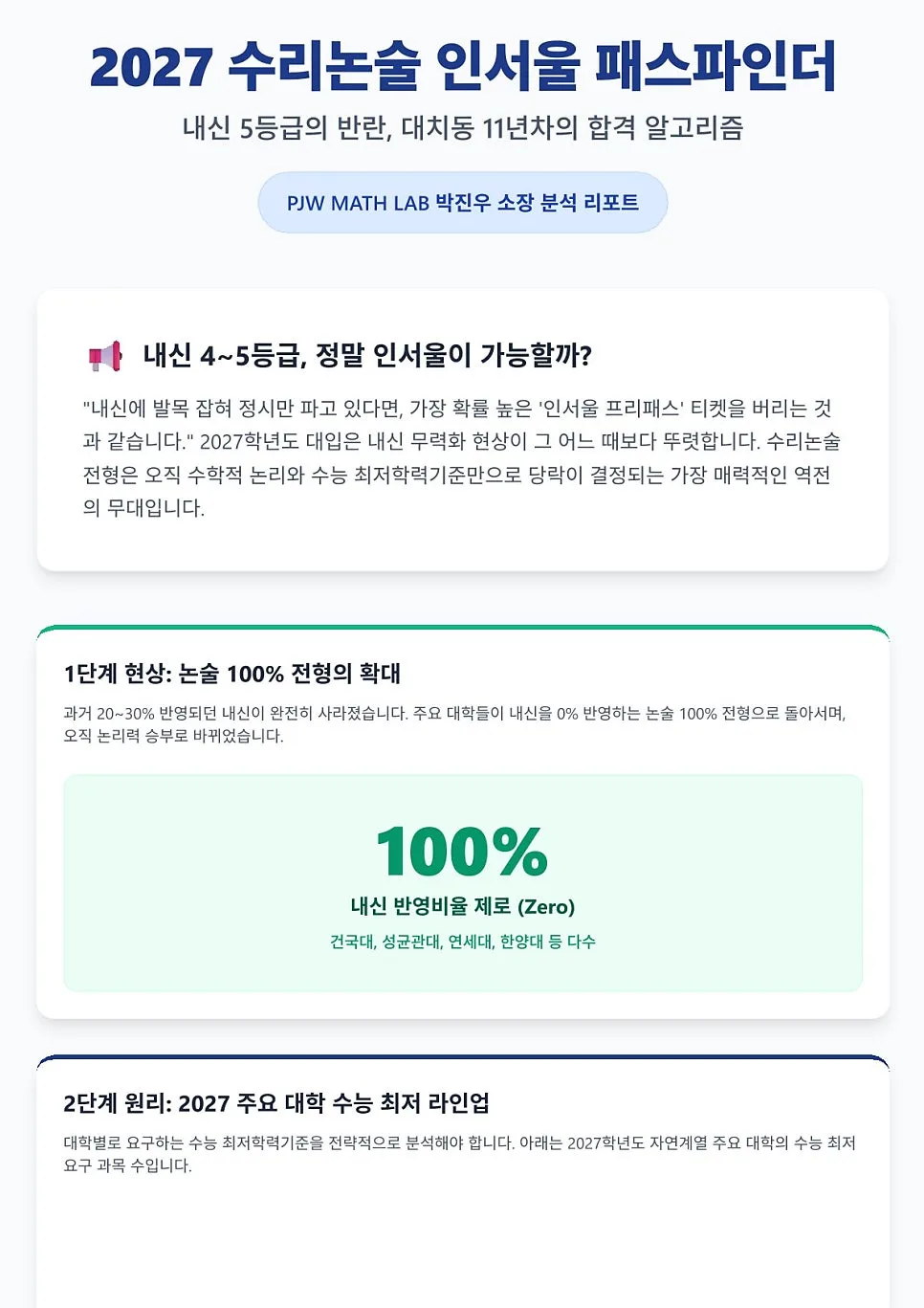 2027 수리논술 합격 전략: 내신 4-5등급도 의대 가는 비법 2026 — 교육·학문 — eunjung145