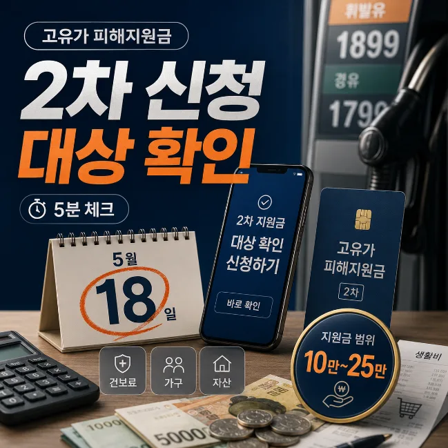 고유가 피해지원금 2차, 2026년 건강보험료 기준 및 신청 방법 완벽 정리
