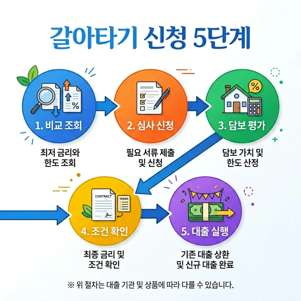 주택담보대출 갈아타기 절차 2026: 신청 방법과 서류 총정리 2