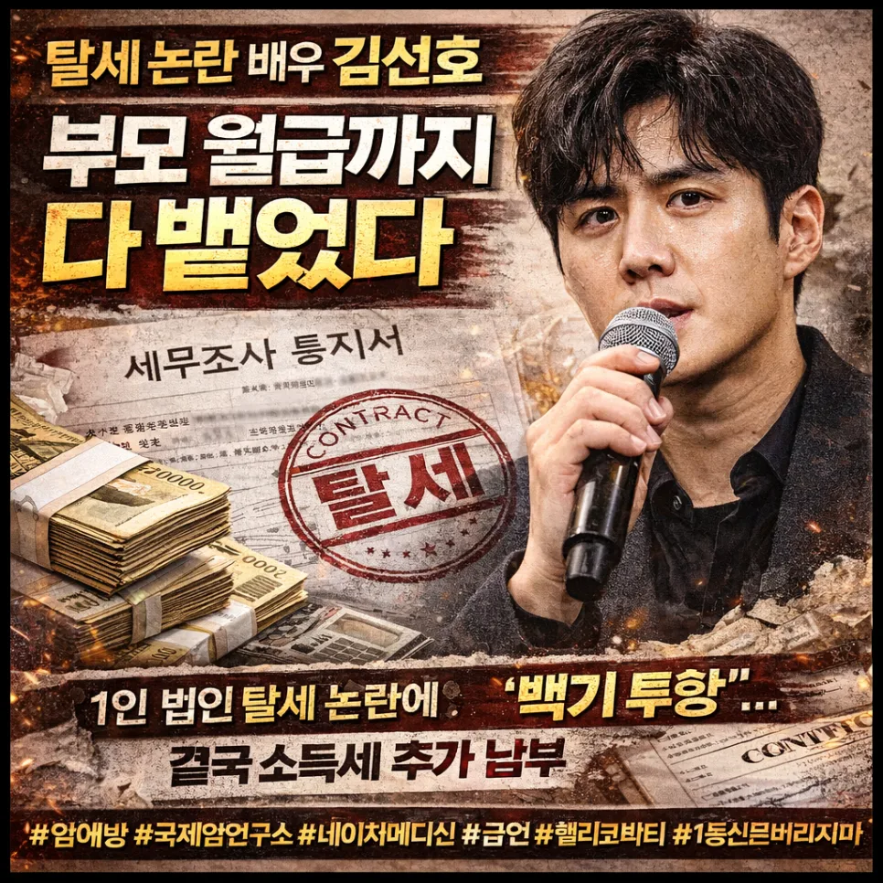 김선호 1인 법인 탈세 논란: 2026년, 진실과 오해 파헤치기 — 비즈니스·경제 — designalbranding
