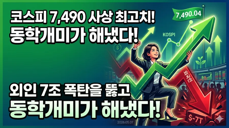 코스피 7490 돌파, 외국인 7조 매도에도 오른 이유 2026