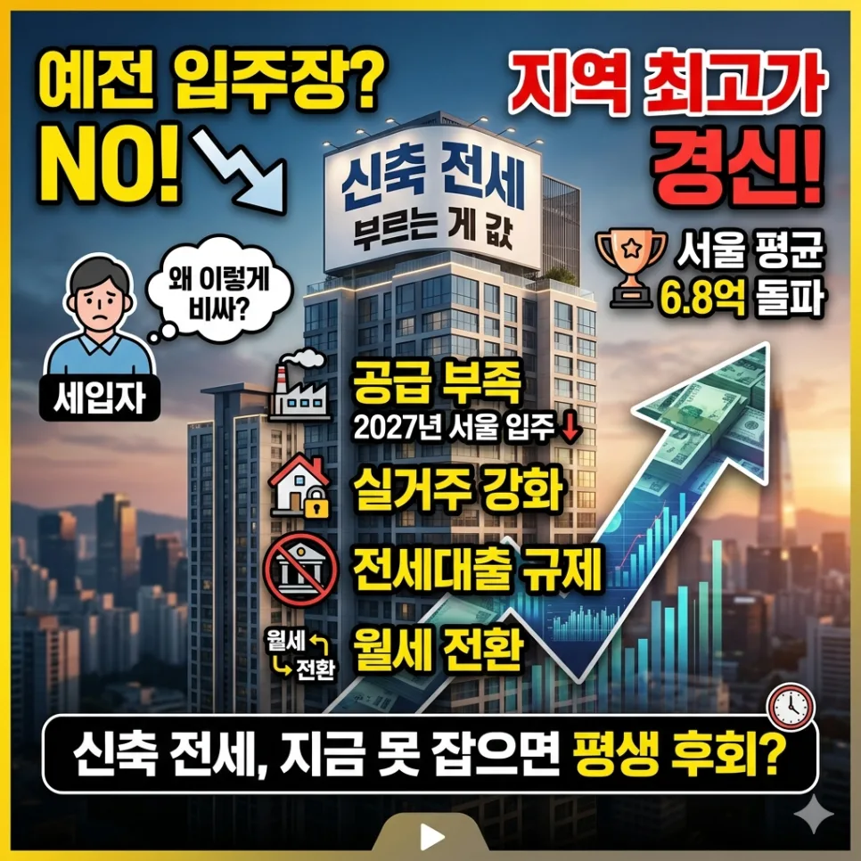신축 전세, 왜 '부르는 게 값'일까? 2026년 시장 분석
