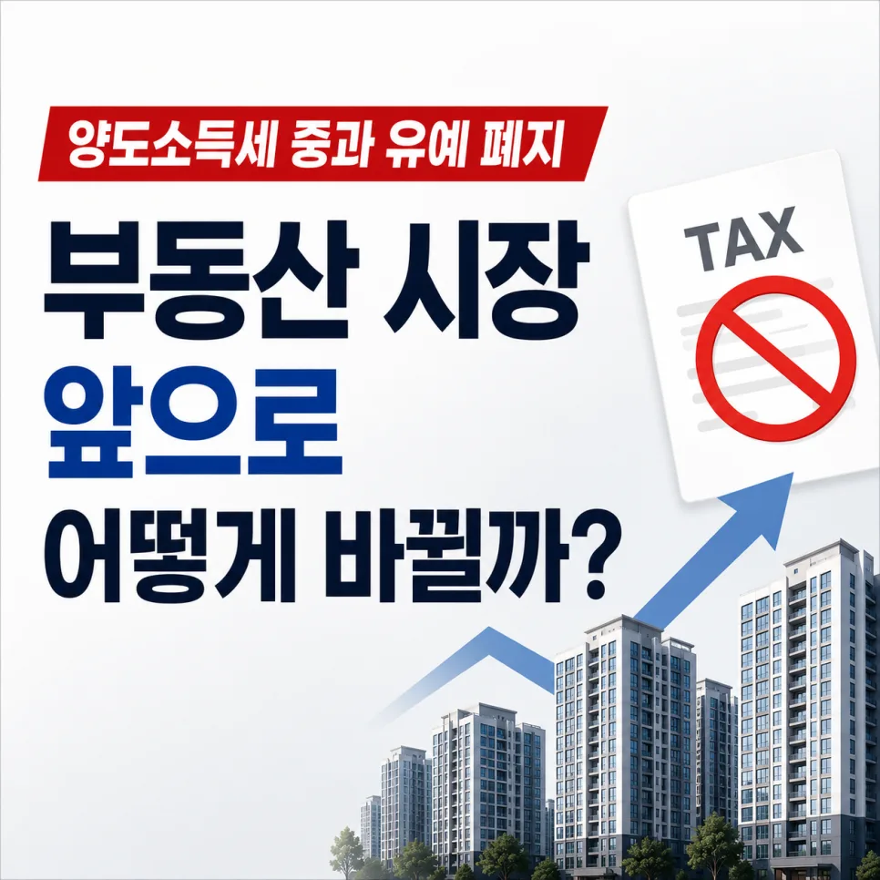 2026년 양도세 중과 유예 종료, 부동산 시장 변화 핵심 분석