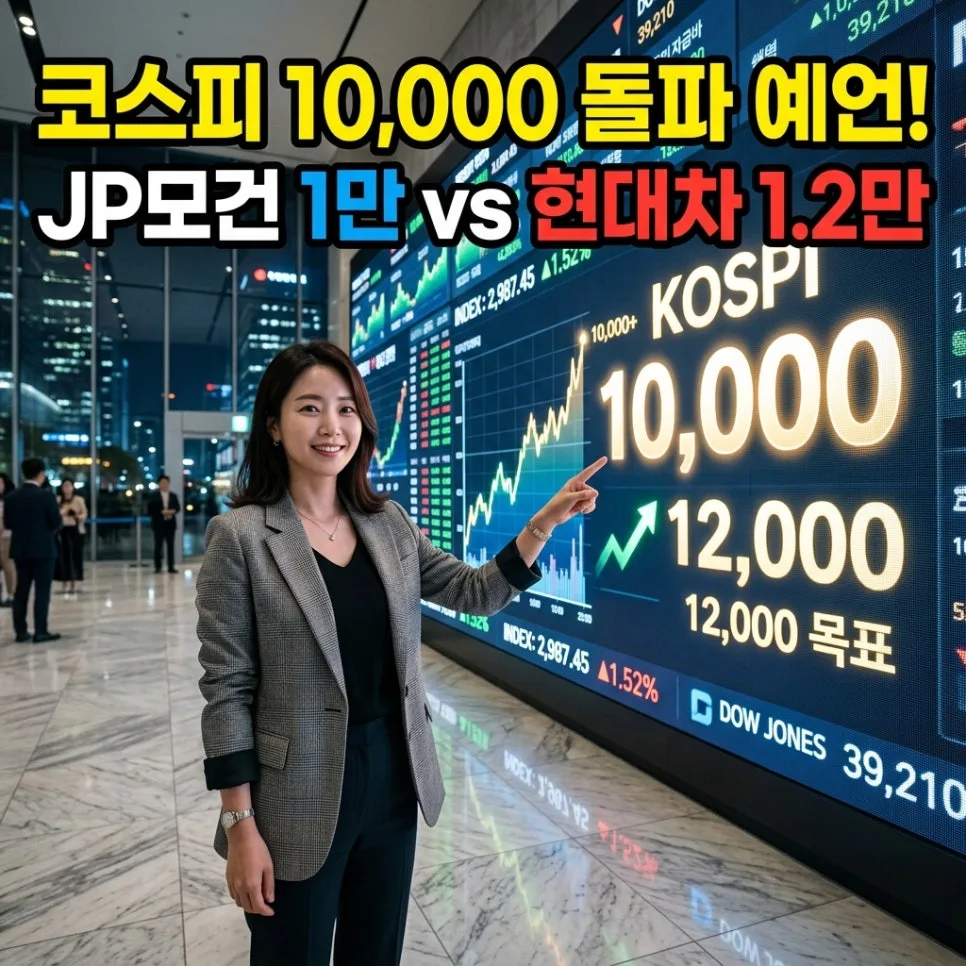 코스피 1만 시대, 2026년 현실화? JP모건·현대차증권 전망 분석