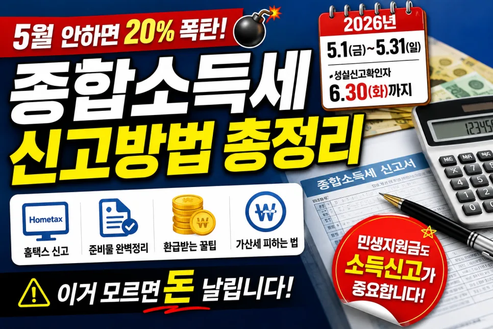 2026 종합소득세 신고, 5월 놓치면 20% 가산세? 총정리 — 비즈니스·경제 — gjgustn0904 1