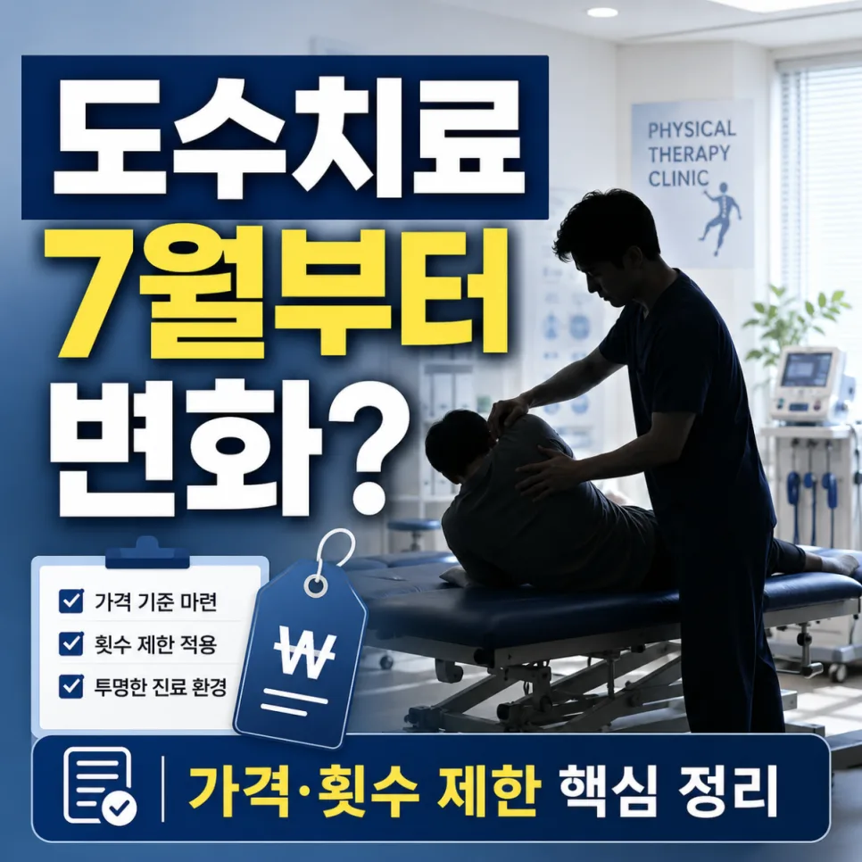 도수치료, 2026년 7월부터 어떻게 달라지나? 가격·횟수 제한 총정리