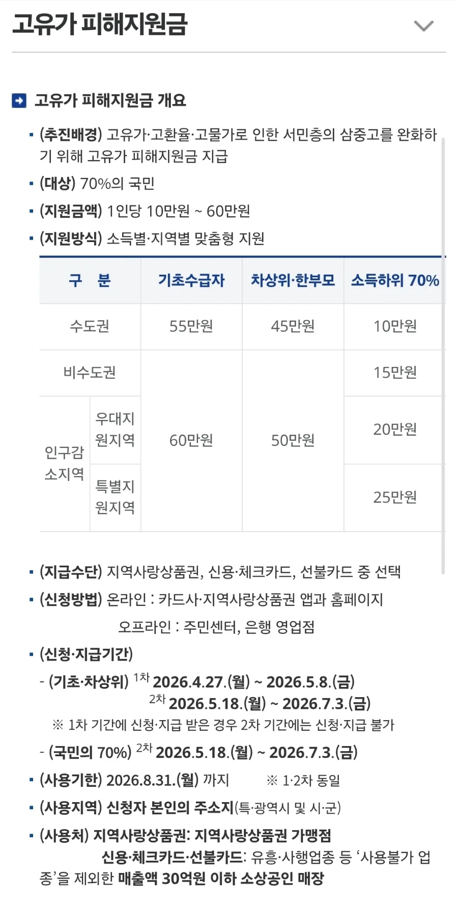 고유가 지원금 2026: 70% 국민 대상 신청 방법 및 대상자 조회 완벽 가이드 3