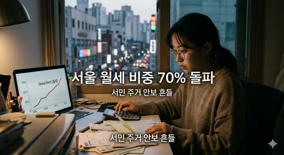 서울 월세 비중 70% 돌파, 전세 시대 끝? 2026년 주거 전략