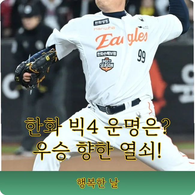한화 이글스 2025년 우승 가능성: 170억 투자 빅4 분석 — 스포츠 — singccm