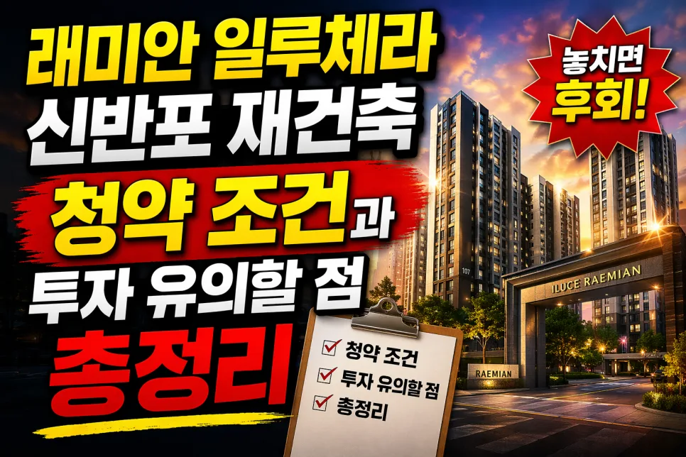 래미안 일루체라, 10억 로또 가능성? 실제 계산 및 유의점 2026
