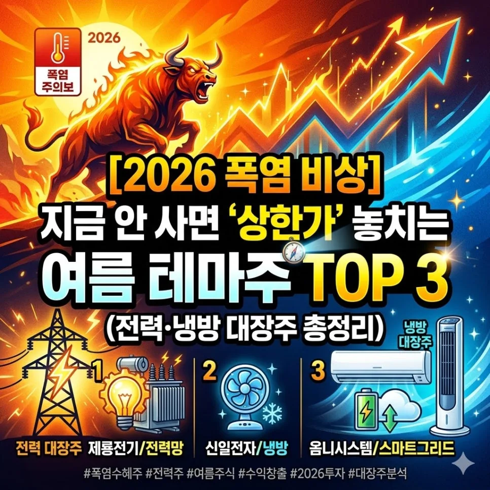 2026년 폭염 대비 여름 테마주: 역대급 수혜주 3가지 분석