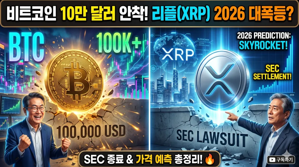 리플(XRP) 2026년 가격 전망: 비트코인 10만 달러 시대와 SEC 소송