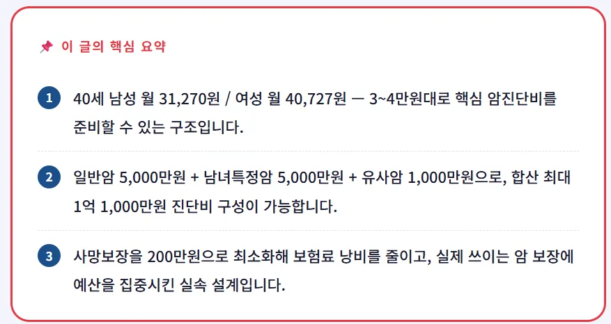 40대 암보험, 비싼 게 답? 실속 플랜 비교 2026 2