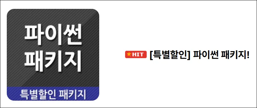 아이티동스쿨 파이썬 패키지 2026: 입문자를 위한 올인원 강의 완벽 분석 2