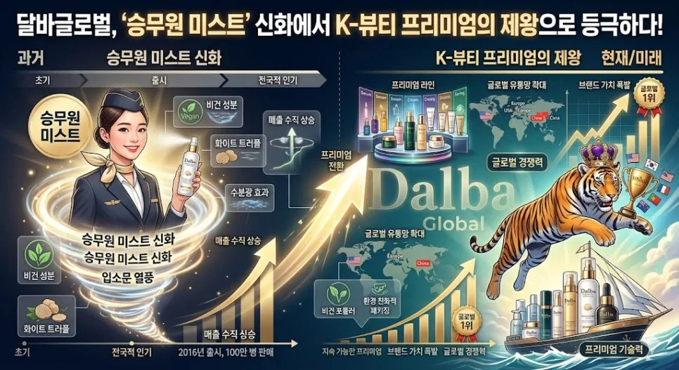 달바글로벌 주가 2026년 전망: '승무원 미스트' 성공 요인 분석