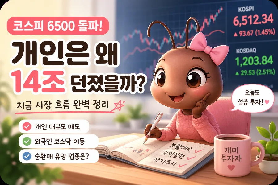 코스피 6500 돌파, 개인 14조 매도 이유와 외국인 투자 전략 2026